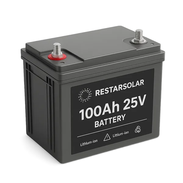 باتری ۱۰۰ آمپر ۲۵ ولت Restarsolar باتری ۱۰۰ آمپر ۲۵ ولت Restarsolar